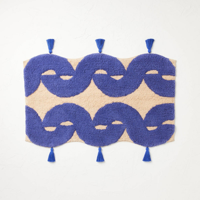 Concentric Wave Blue Bath Rug Blue - Opalhouse Designed with Jungalow