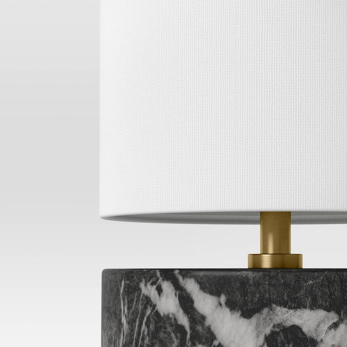 Faux Marble Mini Table Lamp Black - Threshold