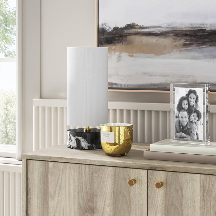 Faux Marble Mini Table Lamp Black - Threshold