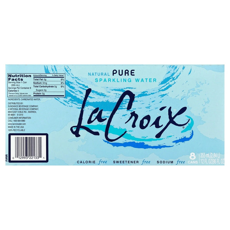 LaCroix Sparkling Water Pure - 8pk/12 fl oz Cans