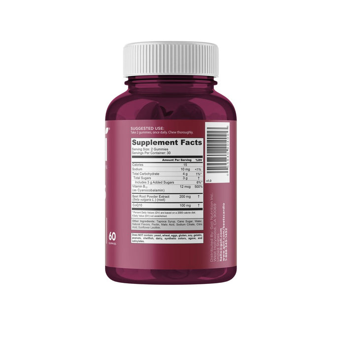 Goli Nutrition Beets Cardio Vegan Vitamin Gummies - 60ct