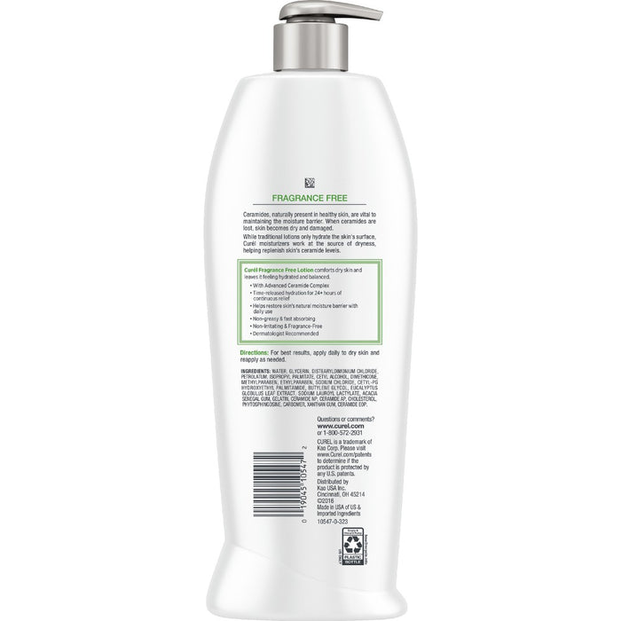 Curel Fragrance Free Body Lotion, Hand Moisturizer For Sensitive Skin, Advanced Ceramide Complex Unscented - 20 fl oz