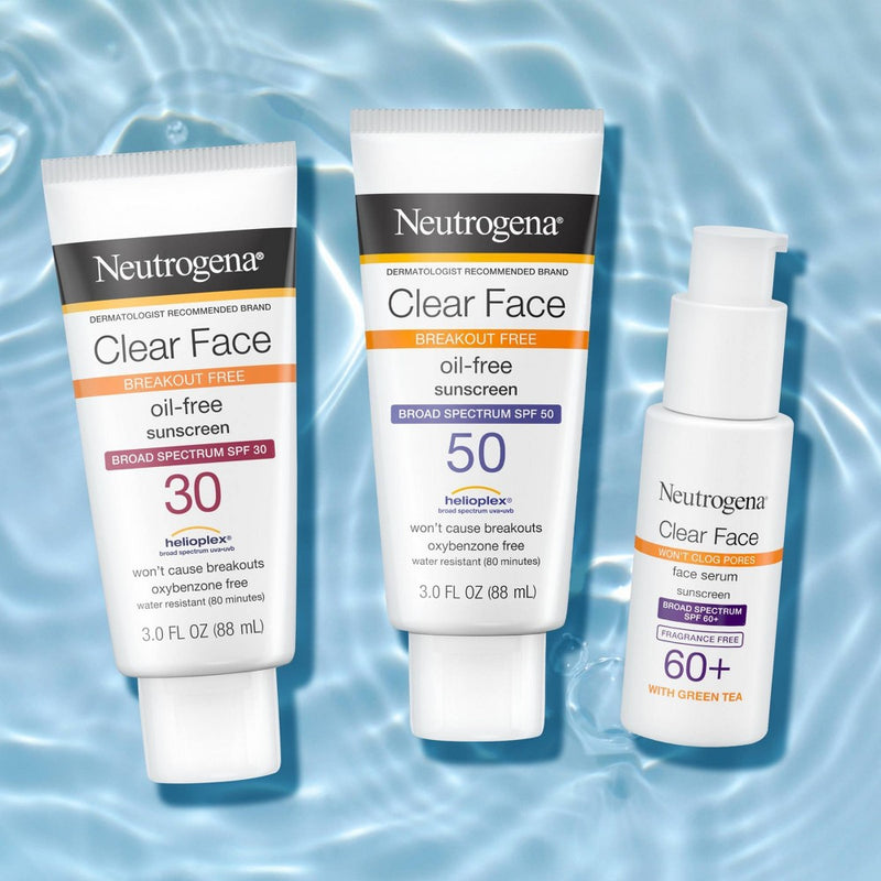 Neutrogena Clear Face Sunscreen Lotion, SPF 50, 3oz EXP 07/2027