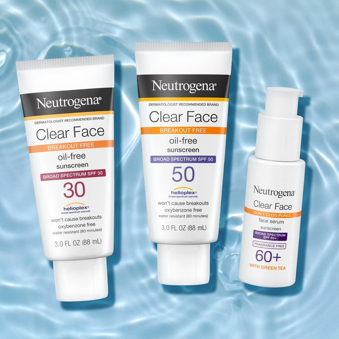Neutrogena Clear Face Sunscreen Lotion, SPF 50, 3oz EXP 07/2027