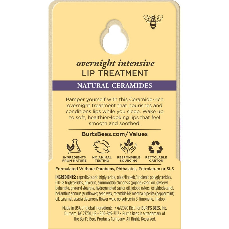 Burt's Bees Natural Overnight Intensive Lip Treatment - Ultra-Conditioning Lip Care - 0.25oz
