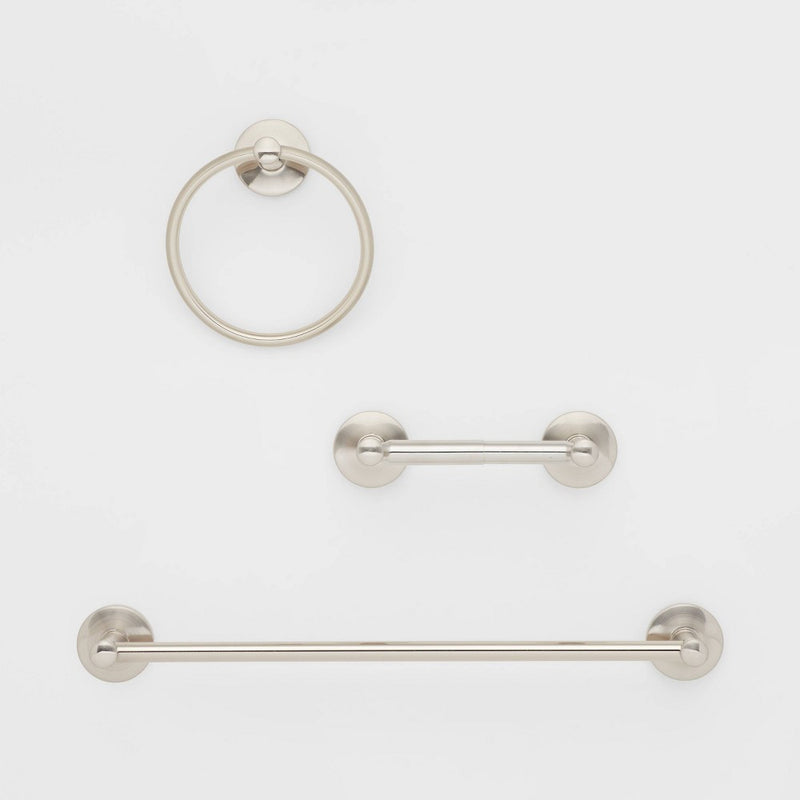 3pc Bath Hardware Set Brushed Nickel - Threshold