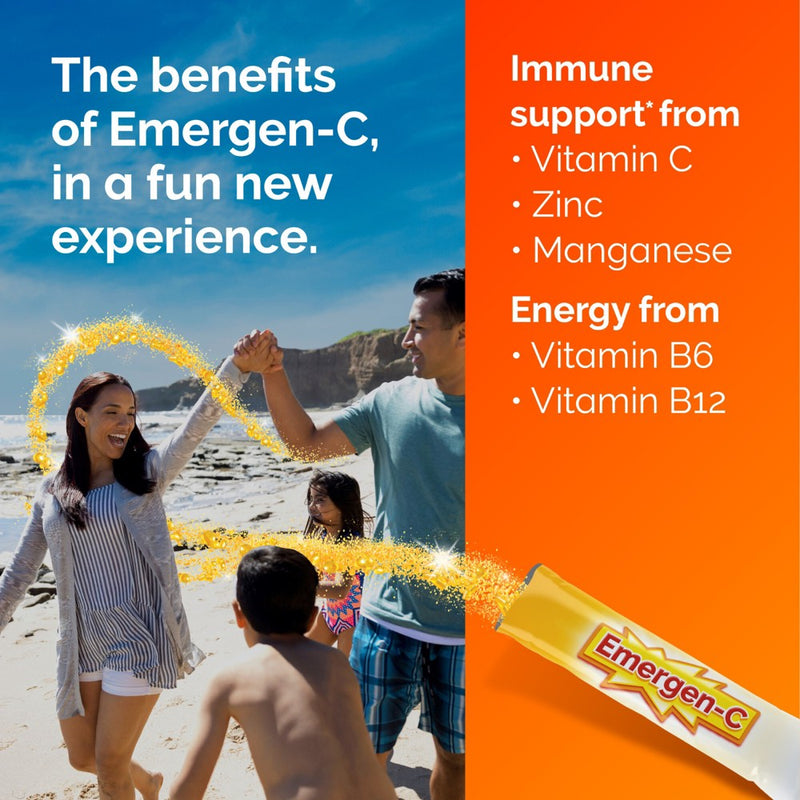 Emergen-C Crystals On-The-Go Immunity Vitamins - Orange Vitality - 28ct