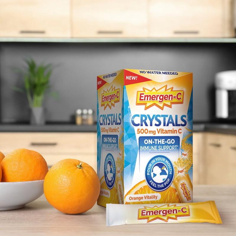 Emergen-C Crystals On-The-Go Immunity Vitamins - Orange Vitality - 28ct
