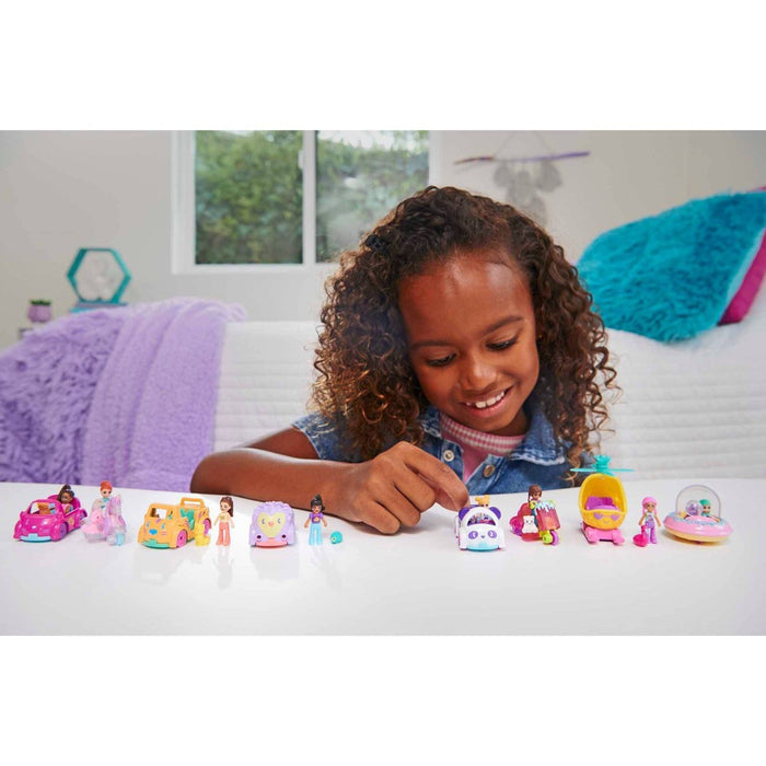 Polly Pocket Pollyville Micro Doll with Tiger-Themed Car and Mini Tiger