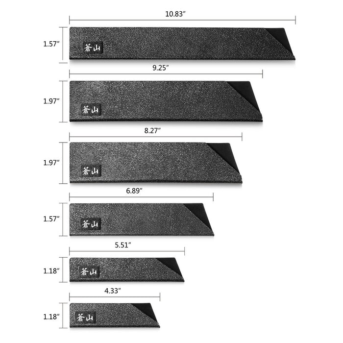 Cangshan 6pc Chef's Knives Blade Guard Set Black