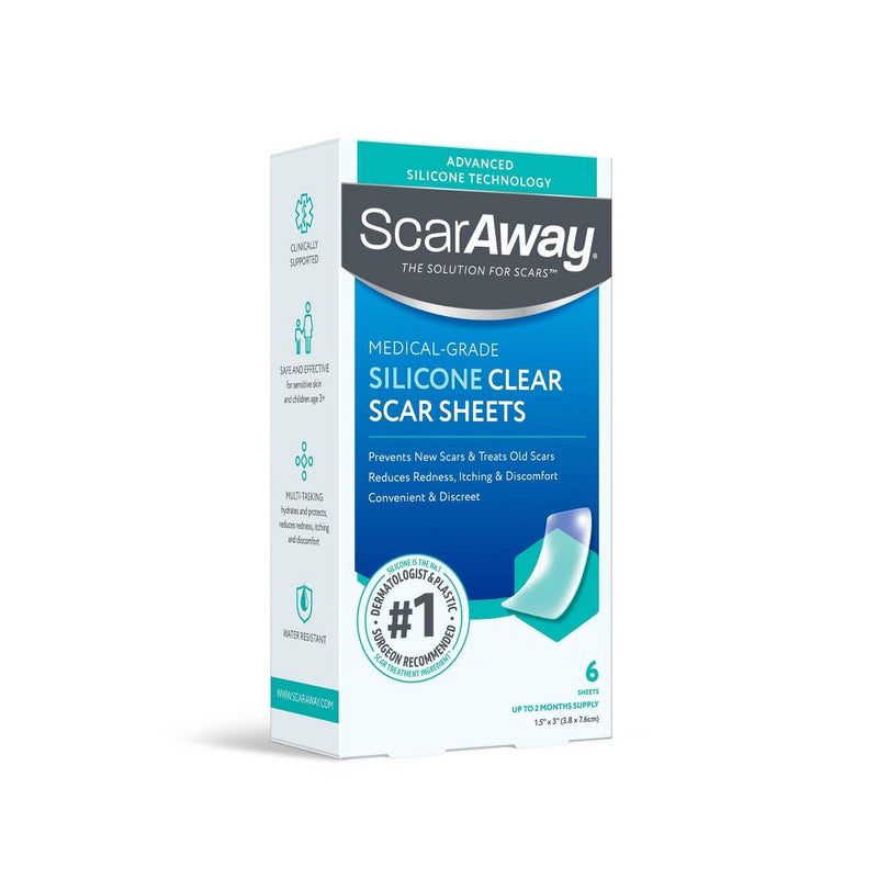 ScarAway Clear Silicone Scar Sheets - 6ct