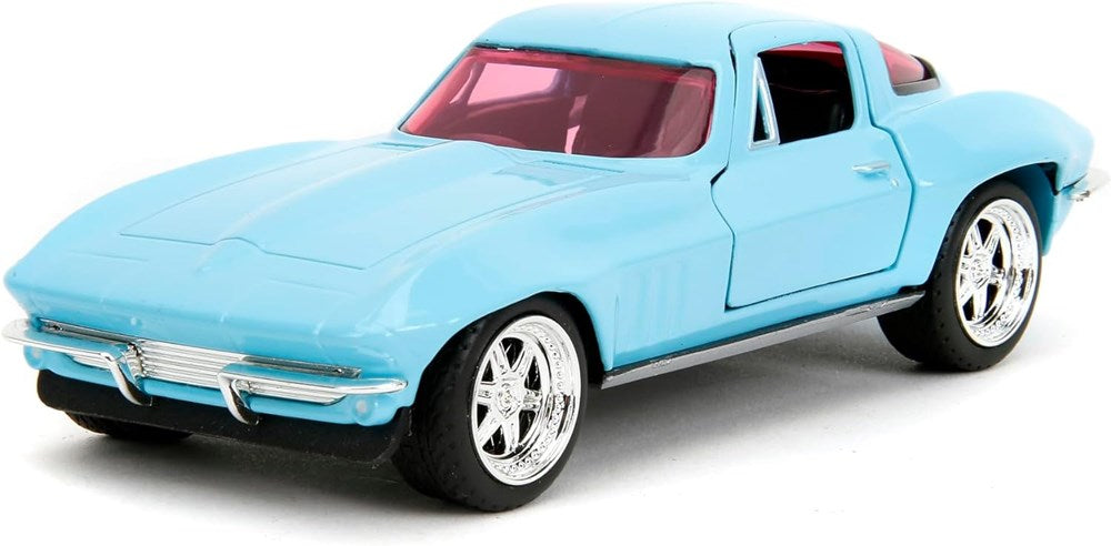 Jada 1:32 Pink Slips Diecast Car - 1966 Chevrolet Corvette - Blue