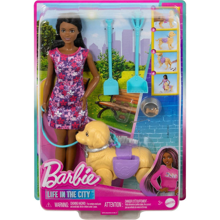Barbie Life in the City Brooklyn Doll with Walk & Potty Dog