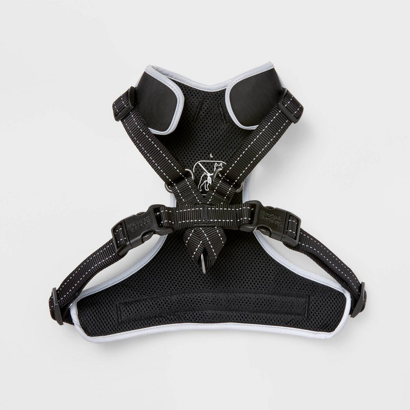 Ultimate Reflective and Adjustable Dog Harness - Black - L - Boots & Barkley