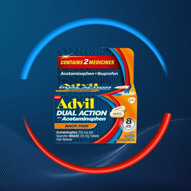 Advil Dual Action NSAID Ibuprofen Back Reliever - 18ct