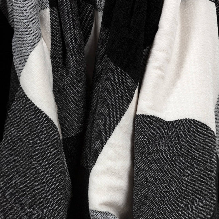 Buffalo Check Woven Chenille Throw Blanket with Sherpa Reverse Ivory/Black - Threshold