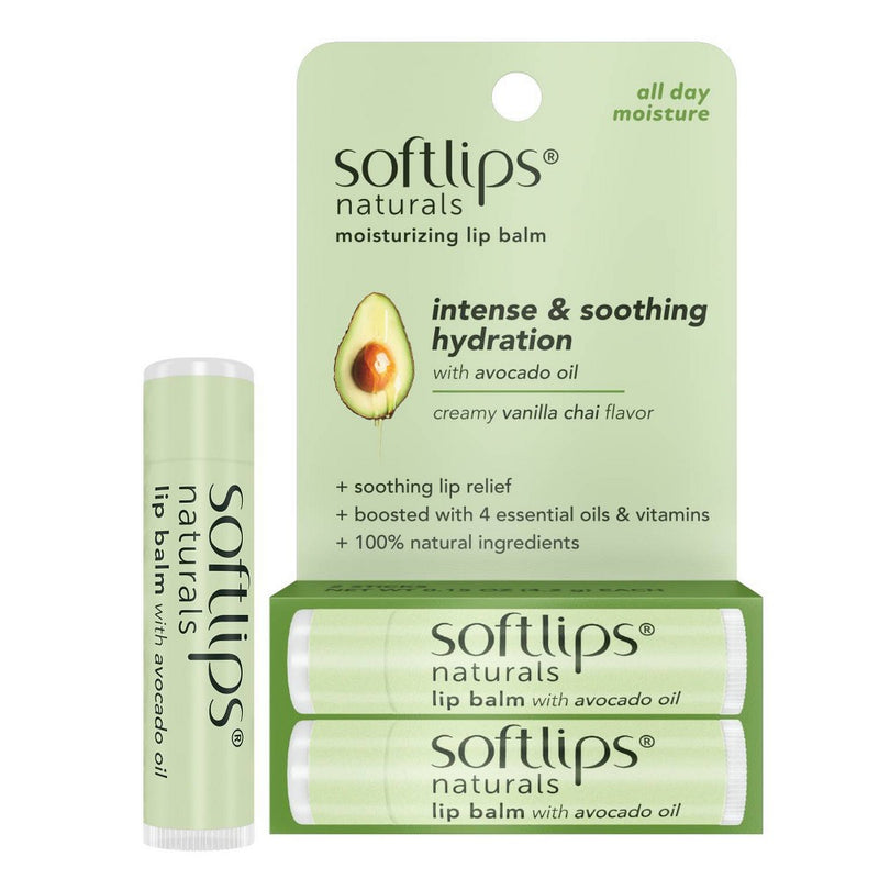 Softlips Naturals with Avocado Oil Lip Balm - Vanilla Chai - 0.15oz/2ct