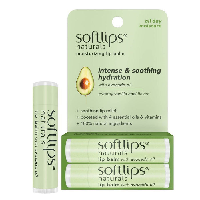 Softlips Naturals with Avocado Oil Lip Balm - Vanilla Chai - 0.15oz/2ct
