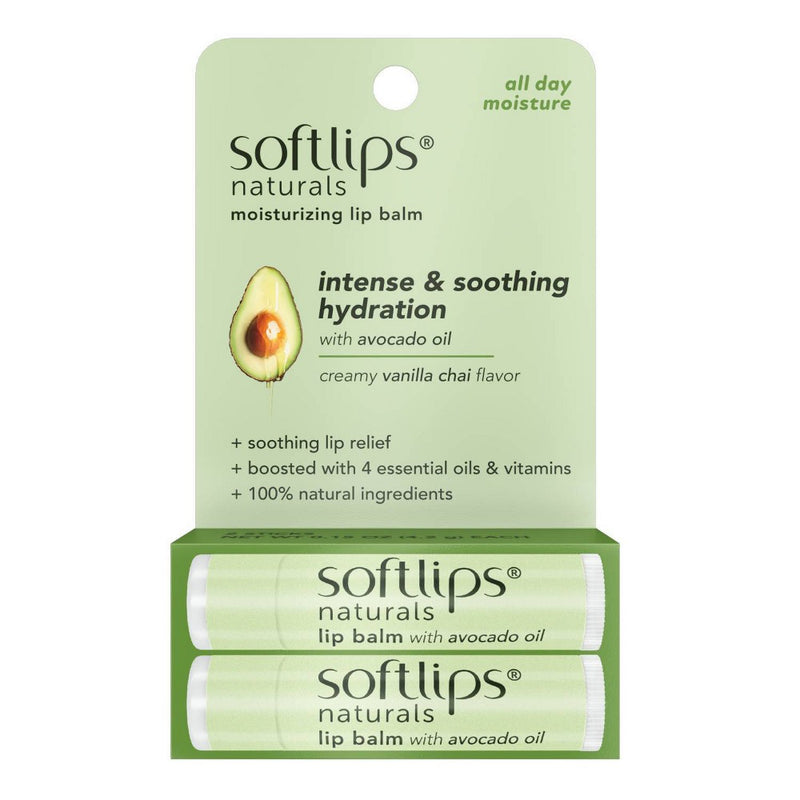Softlips Naturals with Avocado Oil Lip Balm - Vanilla Chai - 0.15oz/2ct