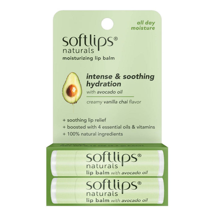 Softlips Naturals with Avocado Oil Lip Balm - Vanilla Chai - 0.15oz/2ct