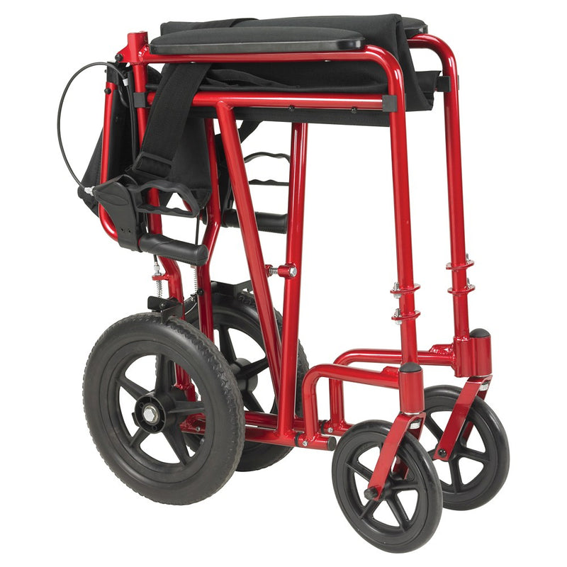 Drive Medical Lightweight Expedition Transport Wheelchair with Hand Brakes, Blue (LOCAL PICKUP ONLY)