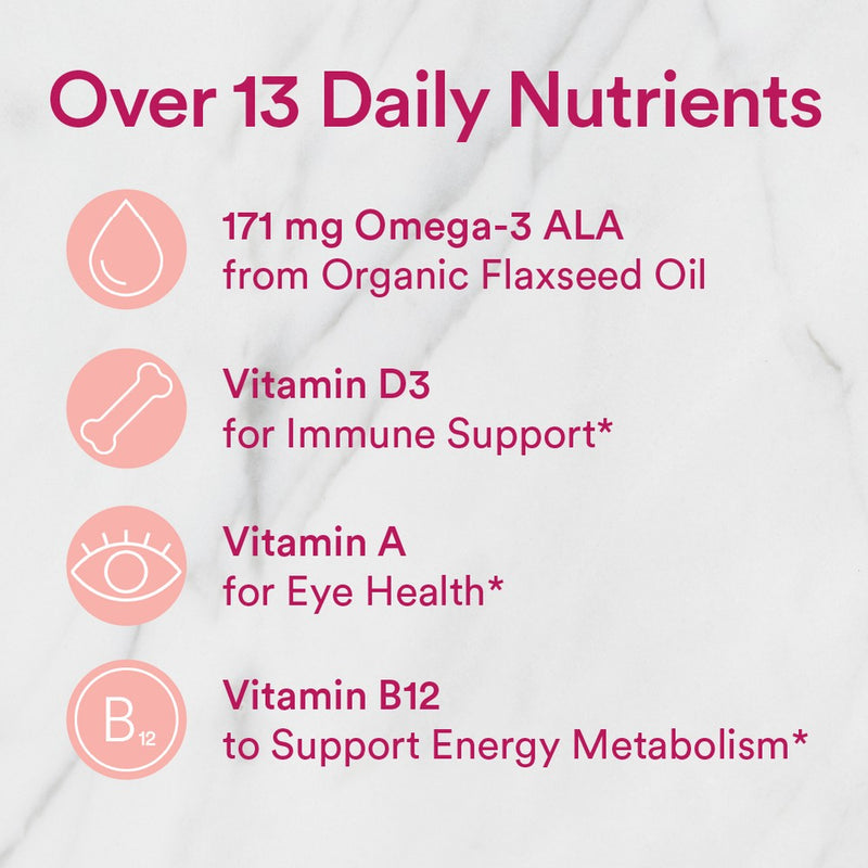 SmartyPants Organic Women's Multi & Vegetarian Omega 3 Gummy Vitamins with D3, C & B12 - 90 ct