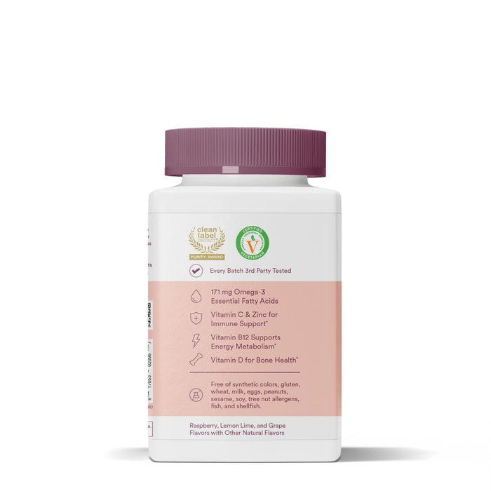 SmartyPants Organic Women's Multi & Vegetarian Omega 3 Gummy Vitamins with D3, C & B12 - 90 ct