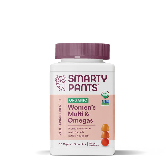 SmartyPants Organic Women's Multi & Vegetarian Omega 3 Gummy Vitamins with D3, C & B12 - 90 ct