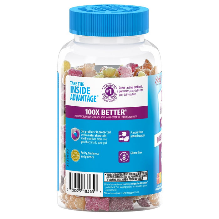 Digestive Advantage Probiotic Gummies - Fruit Flavors - 80ct