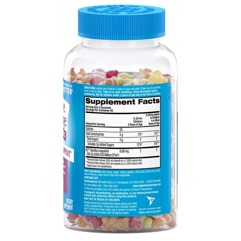 Digestive Advantage Probiotic Gummies - Fruit Flavors - 80ct