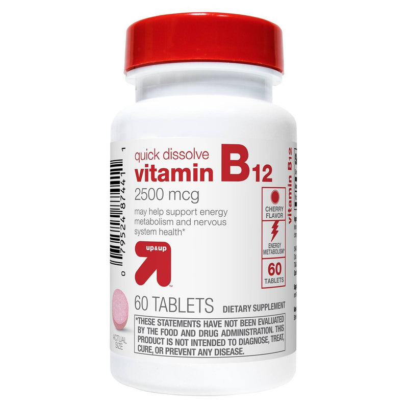 Vitamin B12 Quick Dissolve Tablets - Cherry Flavor - 60ct - up & up