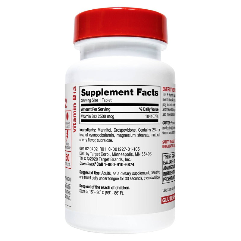Vitamin B12 Quick Dissolve Tablets - Cherry Flavor - 60ct - up & up