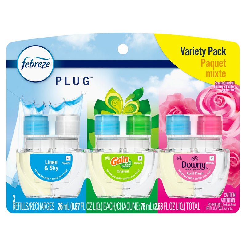 Febreze Odor-Fighting Fade Defy Plug Air Freshener - 2.63 fl oz/3pk