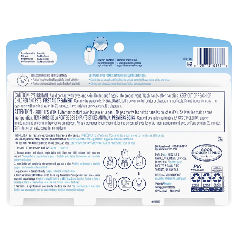 Febreze Odor-Fighting Fade Defy Plug Air Freshener - 2.63 fl oz/3pk