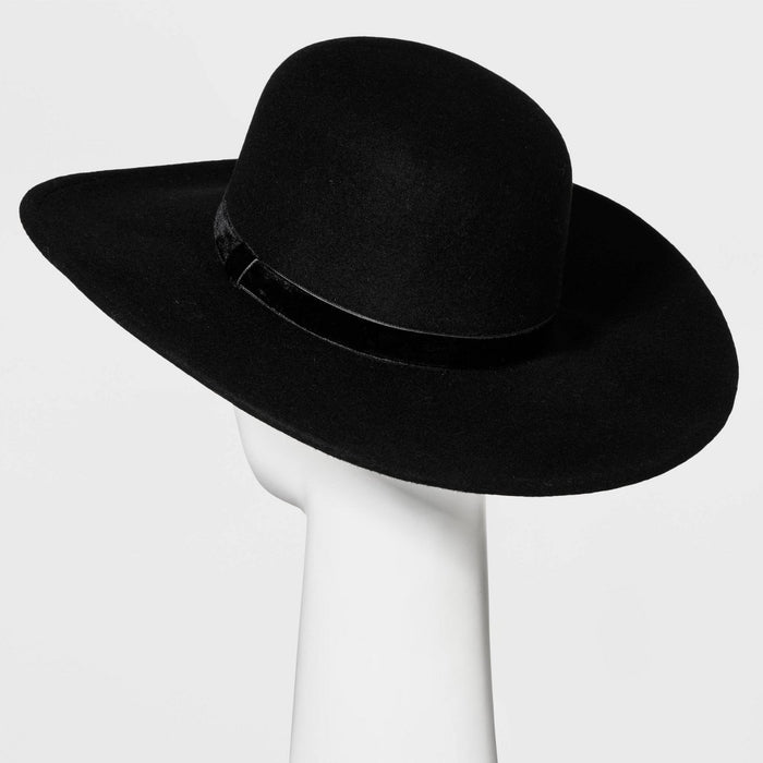 Wide Brim Felt Hat - A New Day Black