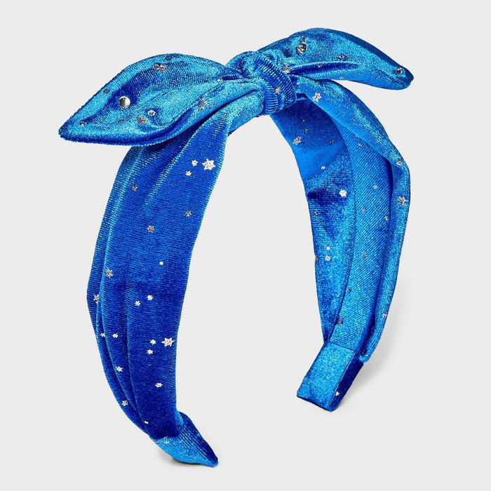 Girls' Hanukkah Velvet Bow Headband - Cat & Jack Blue