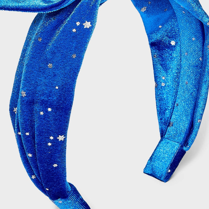 Girls' Hanukkah Velvet Bow Headband - Cat & Jack Blue