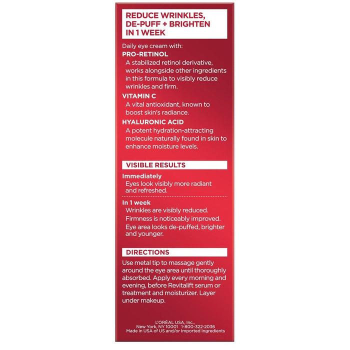 L'Oreal Paris Revitalift Triple Power Eye Cream - 0.5 fl oz