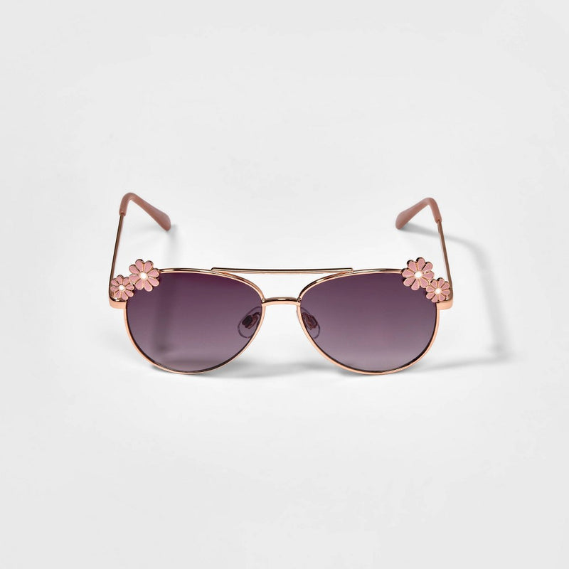 Kids' Flower Aviator Sunglasses - Cat & Jack Pink