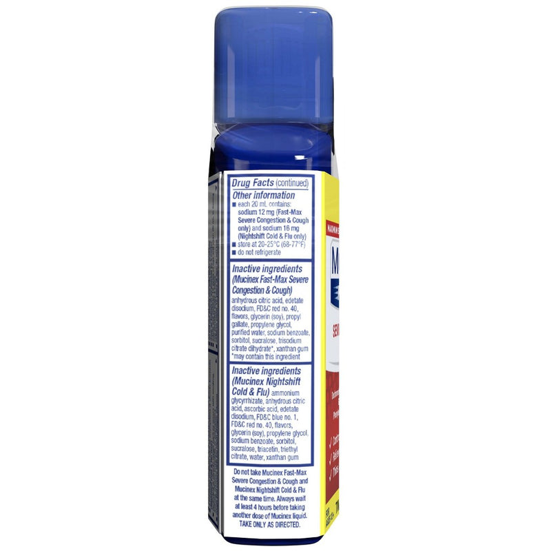 Mucinex Max Strength Congestion, Cough, Cold & Flu Medicine - Day & Night - Liquid - 6 fl oz/2ct