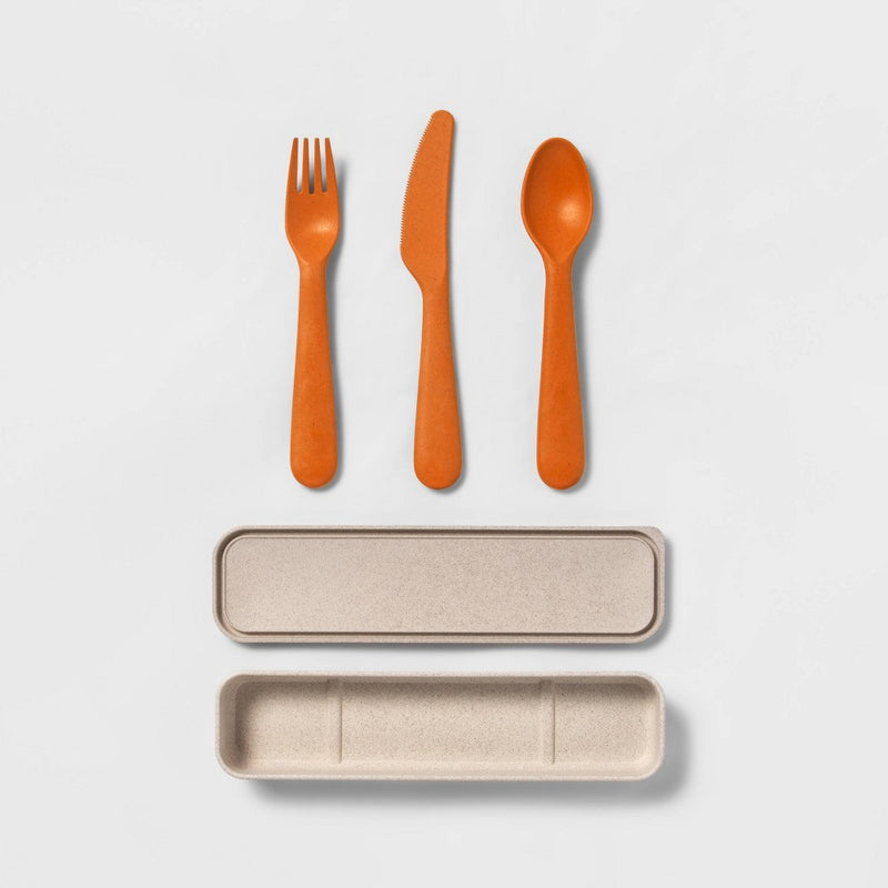 Flatware Set White/Orange - Cat & Jack