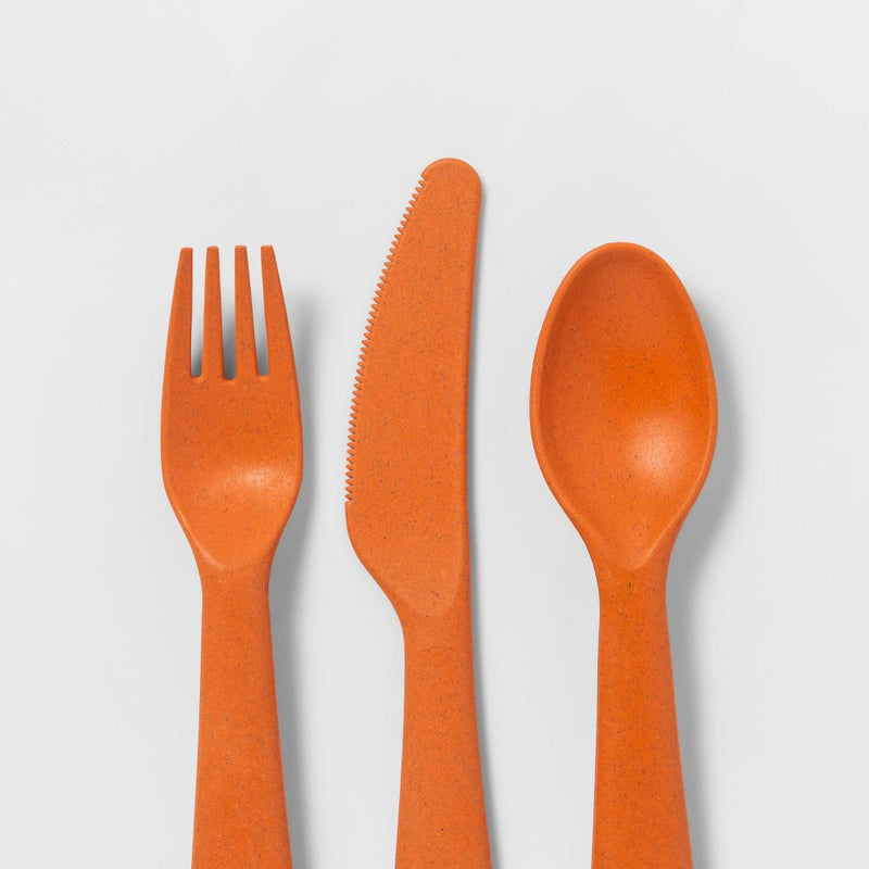 Flatware Set White/Orange - Cat & Jack