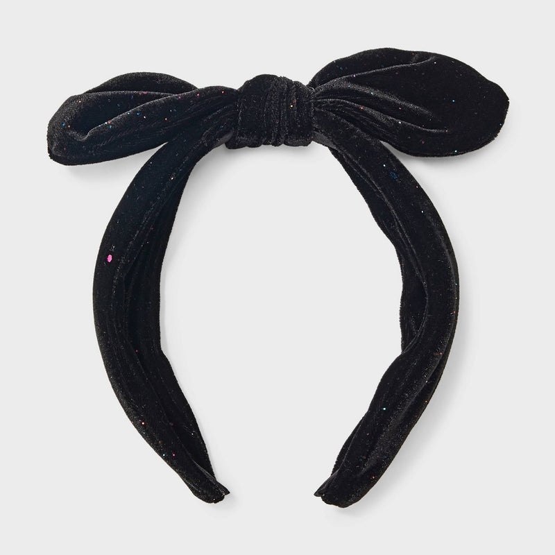 Girls' Velvet Bow Headband - Cat & Jack Black