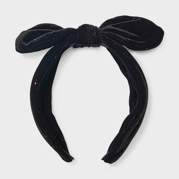 Girls' Velvet Bow Headband - Cat & Jack Black