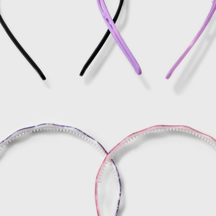 Girls' 4pk Butterfly and Marble Print Headband Set - art class