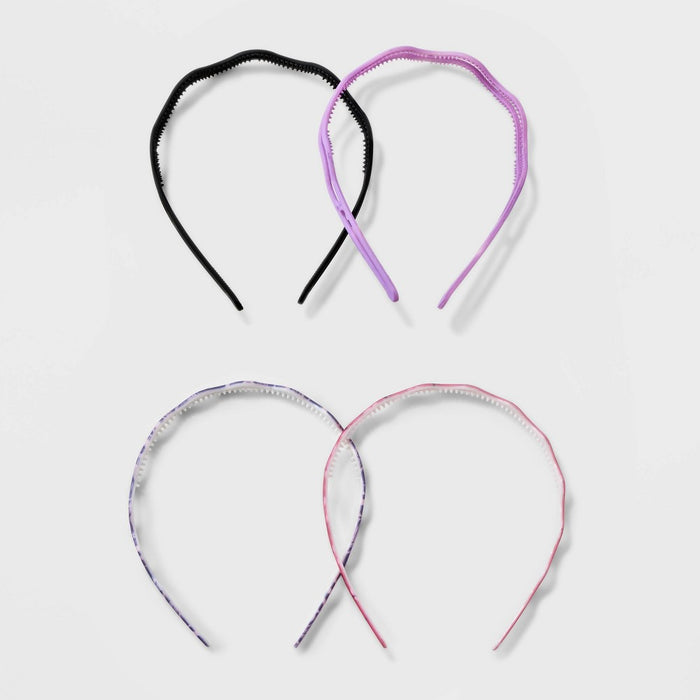 Girls' 4pk Butterfly and Marble Print Headband Set - art class