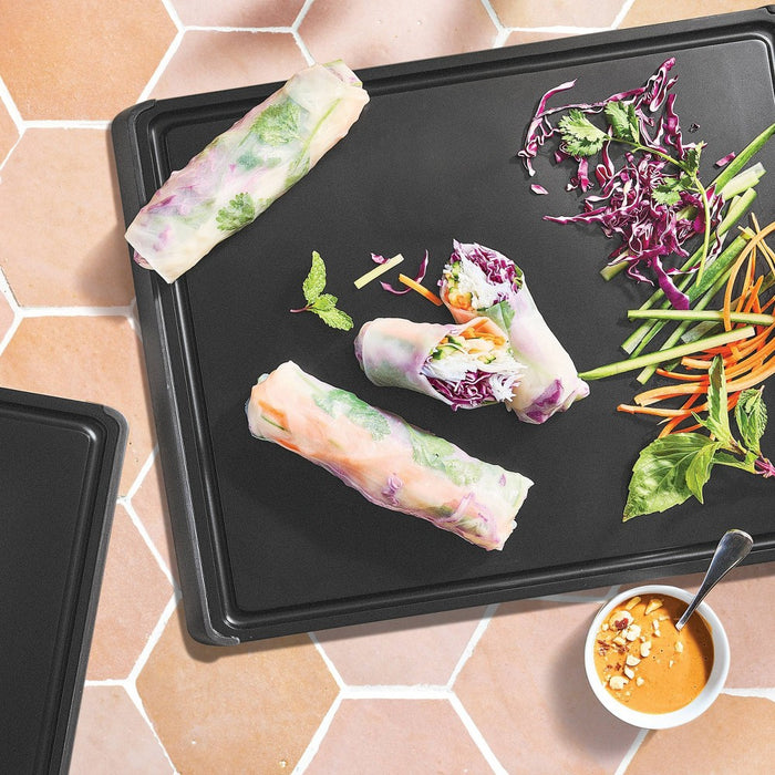 2pc Nonslip Recycled Poly Cutting Board Set Black - Figmint