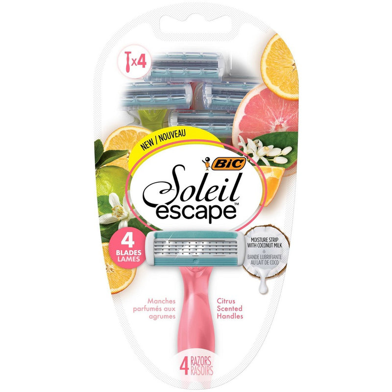 BIC Soleil Escape Citrust 4-Blade Women's Disposable Razor - 4ct