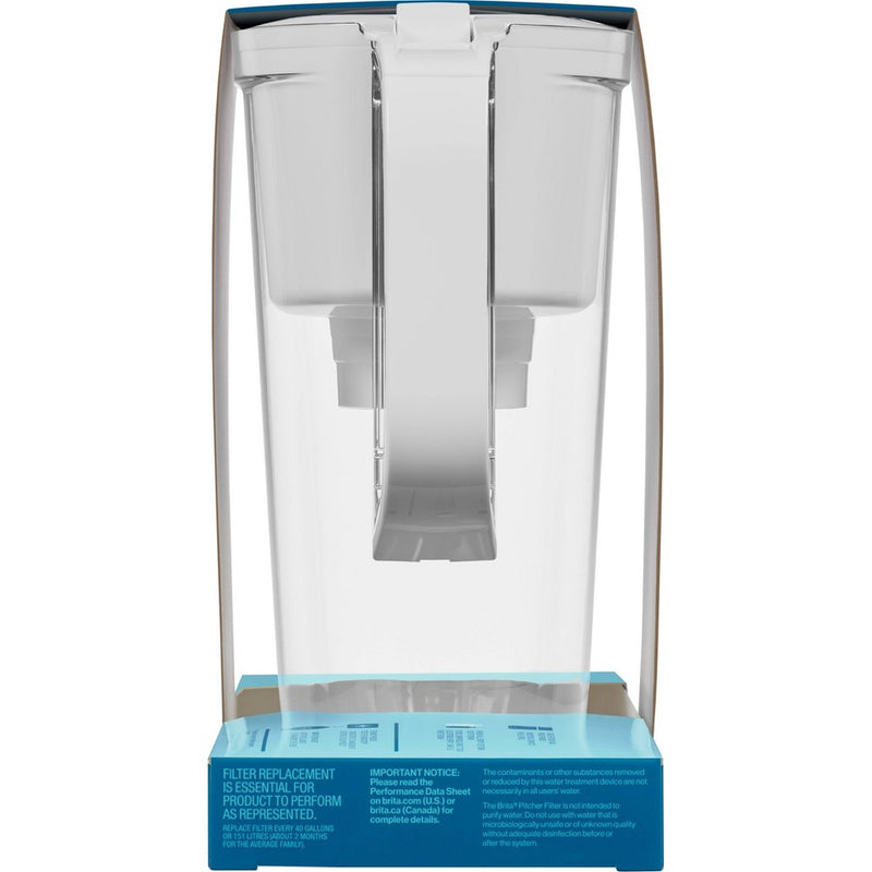 Brita Water Filter 6-Cup Denali Water Pitcher Dispenser with Standard Water Filter - White