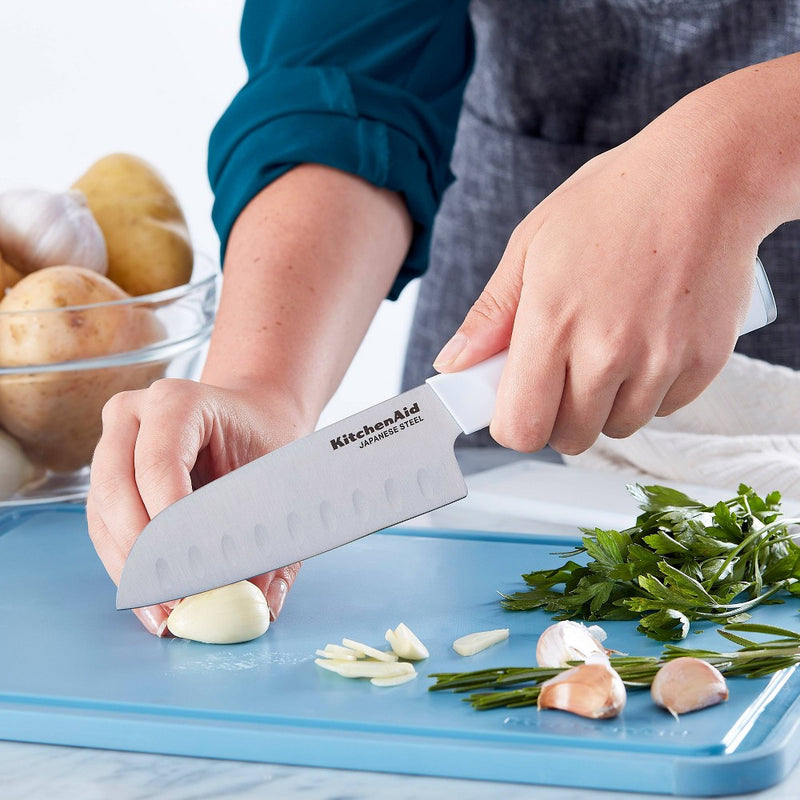 KitchenAid 4pc Chef Knife Set White/Dark Blue/Aqua Blue